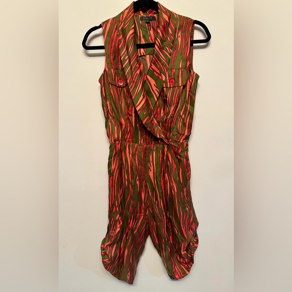 Rachel Zoe Pink and Green Midi Jumpsuit Size 2 - Picture 1 of 9